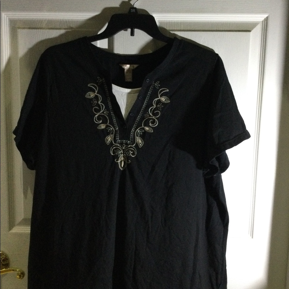 Black and White plus size top
